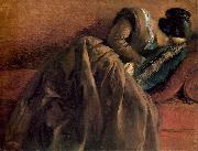 Adolph von Menzel Sister Emily Sleeping oil